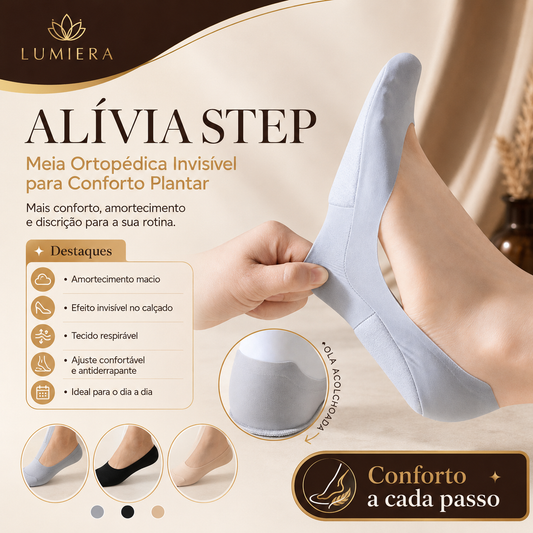 Alívia Step – Meia Ortopédica Invisível para Conforto Plantar